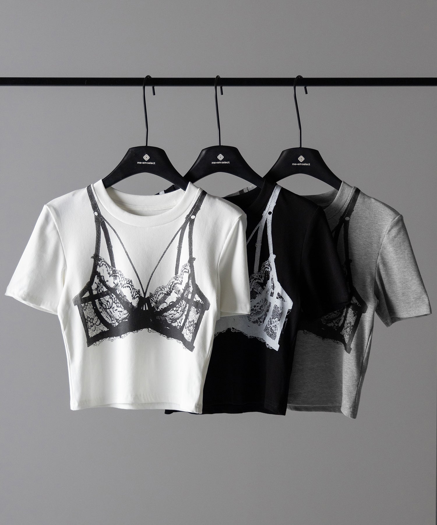 【 ３color 】レースランジェリー半袖クロップドＴ ／ lace lingerie short sleeve cropped T