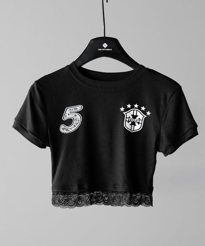 ユニフォームドッキングレースショートピチTシャツ ／ uniform docking lace short pichi T-shirt