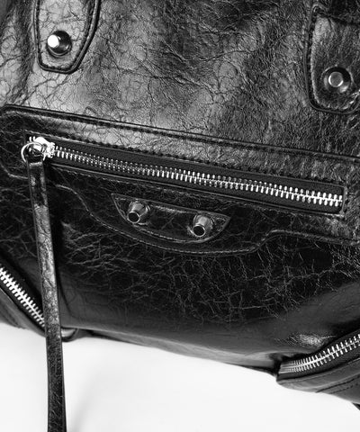 【 ショルダーストラップ付き２WAY 】アウトポケットヴィンテージダブルジップボストンショルダーバッグ ／out pocket vintage double zip boston shoulder bag