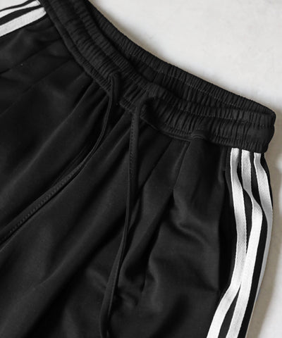 【 セットアップ 】サイドラインベアトップ＋タックワイドカットソーパンツ SETUP ／ ( SETUP ) sideline bare top + tack wide cutsew pants