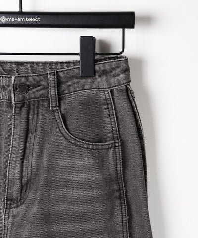 【 ３color ／ ４size 】サイドタック切替ハイウエストストレートデニム ／side tack kirikae highwaist straight denim