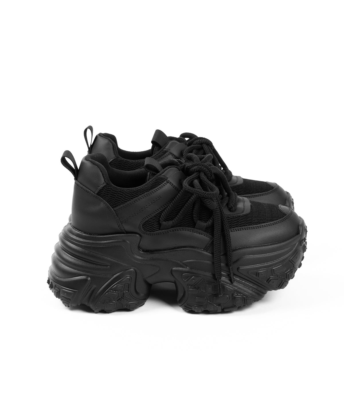 【 +10.5cm盛れ 】レースアップ厚底スニーカー ／ +10.5cm lace-up platform sneakers