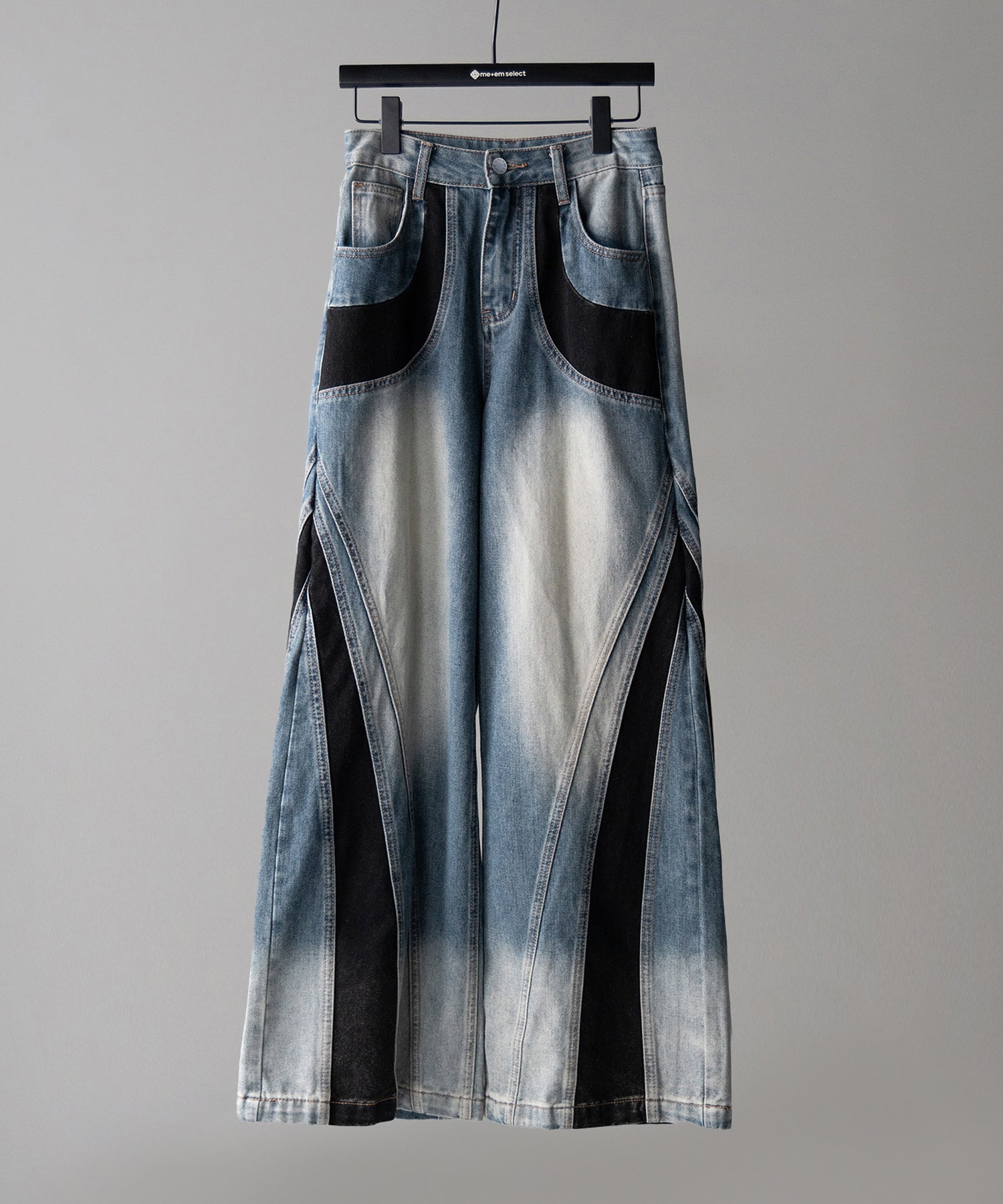 【 ４size 】ブラックスウィッチングヴィンテージワイドデニム ／ black switching vintage wide denim