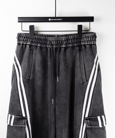 【 ２color ／裾絞り可能２WAY 】ピグメントヴィンテージサイドラインタックワイドスウェットパンツ ／ pigment vintage sideline tuck wide sweatpants