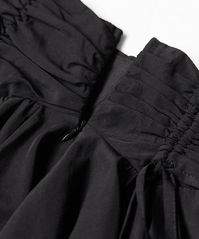 【 ２color ／ ２size 】シャーリングダブルリボンアシンメトリーフリルミニスカート ／ shirrin double ribbon asymmetry frill mini skirt