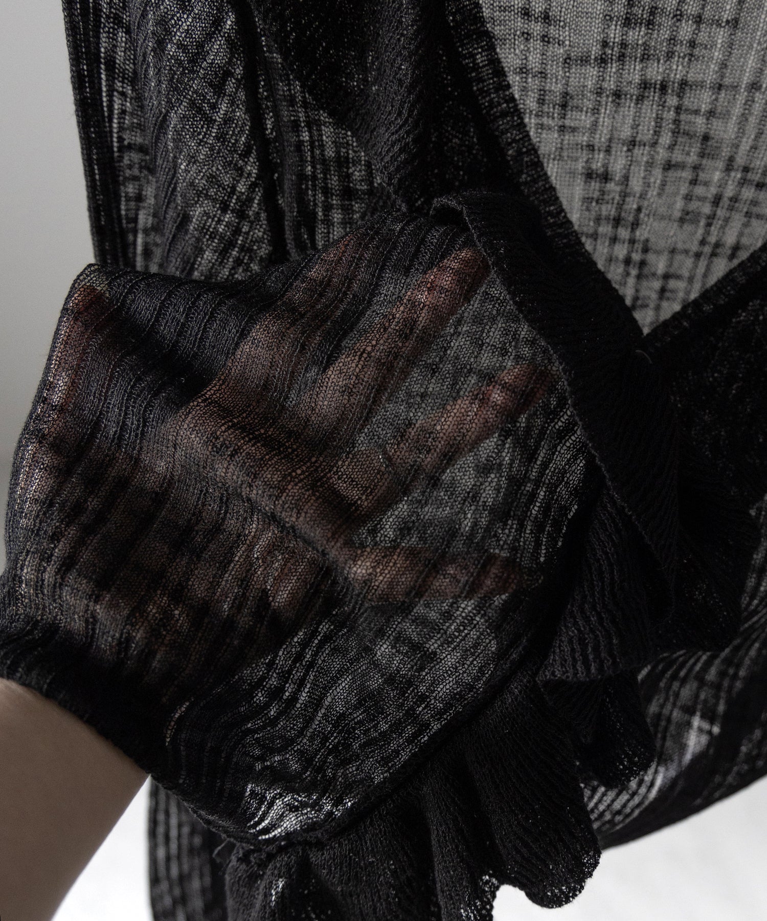 フリルシアールーズニットカーディガン ／ frill sheer loose knit cardigan