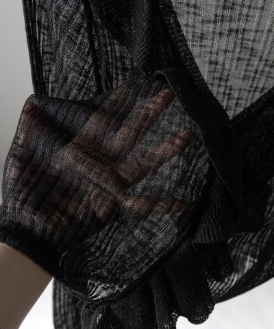 フリルシアールーズニットカーディガン ／ frill sheer loose knit cardigan