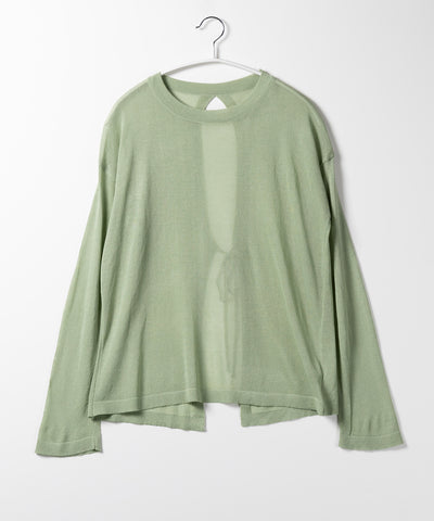 【 選べる７color 】ニュアンスカラーバックスリットオーバーシアーニット ／ nuance color back slit over sheer knit