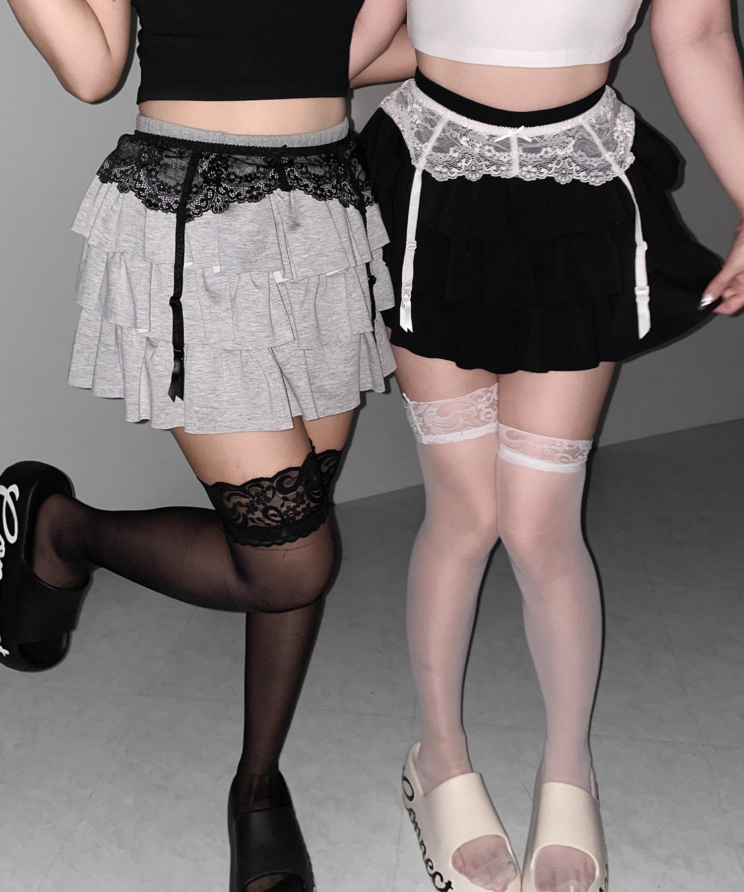 レースリボンストラップガーターベルト ／lace ribbon strap garter belt