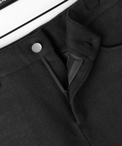 【 インナーパンツ裏地付 】ファードッキングウールライクレディミニスカート ／ fur docking woollike lady mini skirt