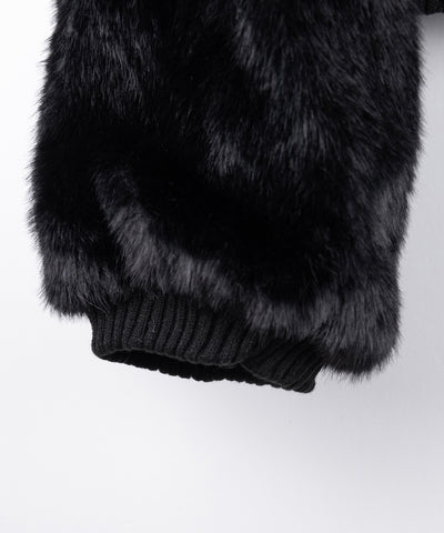 【 限定先行販売 】スタンドネックリブフェイクファーショートブルゾン ／ standneck lib fakefur short blouson