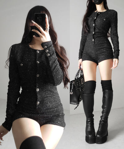 ブラックツイードレディミニオールインワン ／ black tweed lady mini allinone