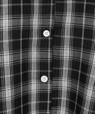ビッグシルエットブラックシアーチェックシャツ ／ big silhouette black sheer check shirt