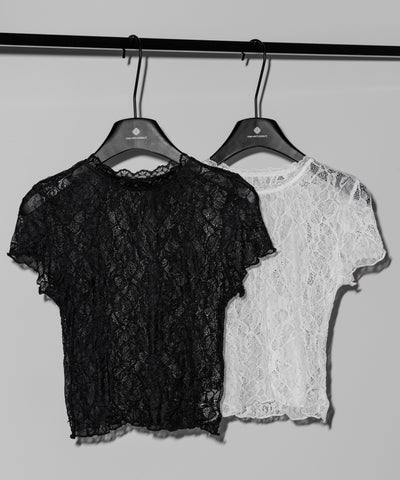 ストレッチレースショートメローＴシャツ ／ stretch lace short mellow T-shirts