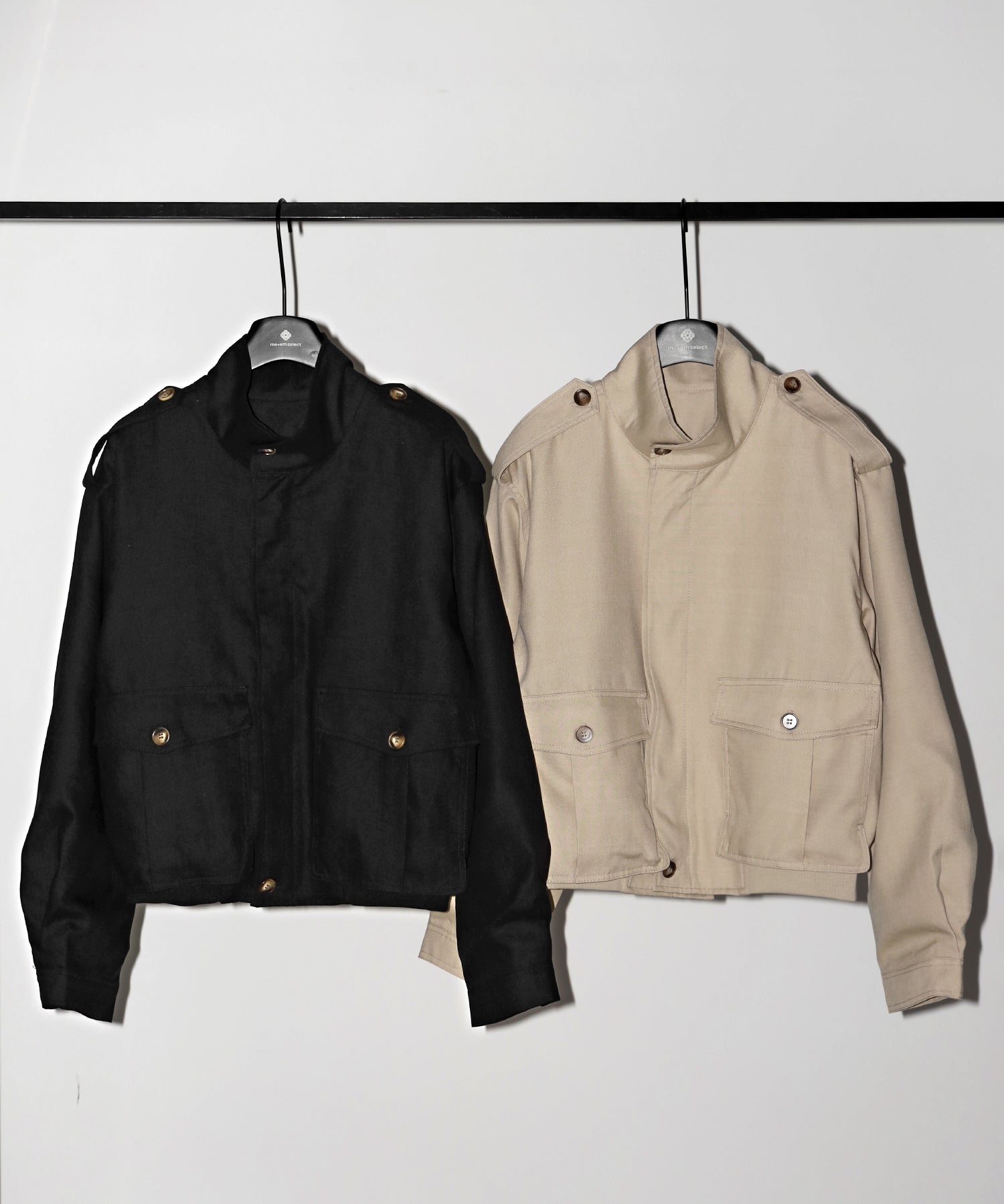 スタンドカラーオーバーショートトレンチコート ／ stand collar over