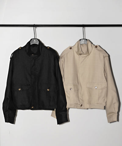 スタンドカラーオーバーショートトレンチコート ／ stand collar over short trench coat