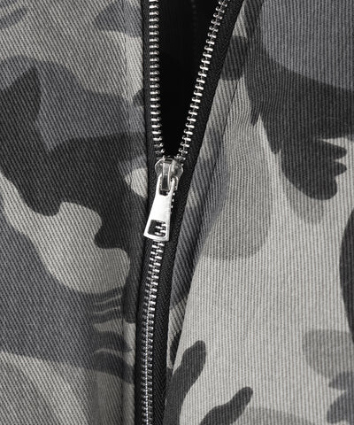 カモフラフェイクファーフーディ中綿ジャケット ／ camouflage fake fur hoodie down jacket