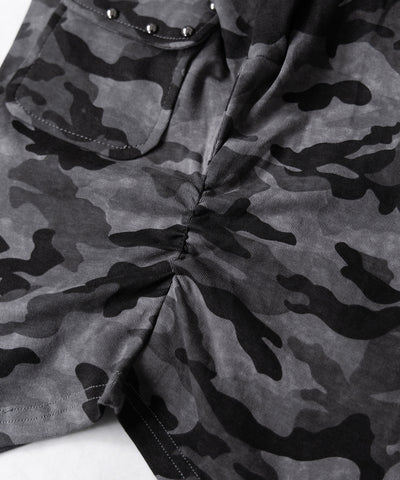 ヴィンテージカモフラアウトポケットジップロンT ／ vintage camouflage out pocket zip longsleeve T-shirt