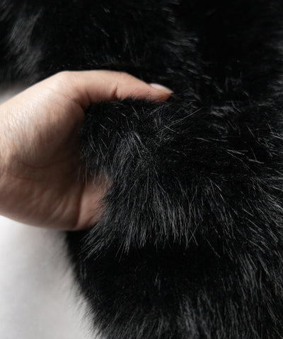 【 ２WAY 】ジップアップレザードッキングフェイクファーコート ／ zip up leather docking fake fur coat