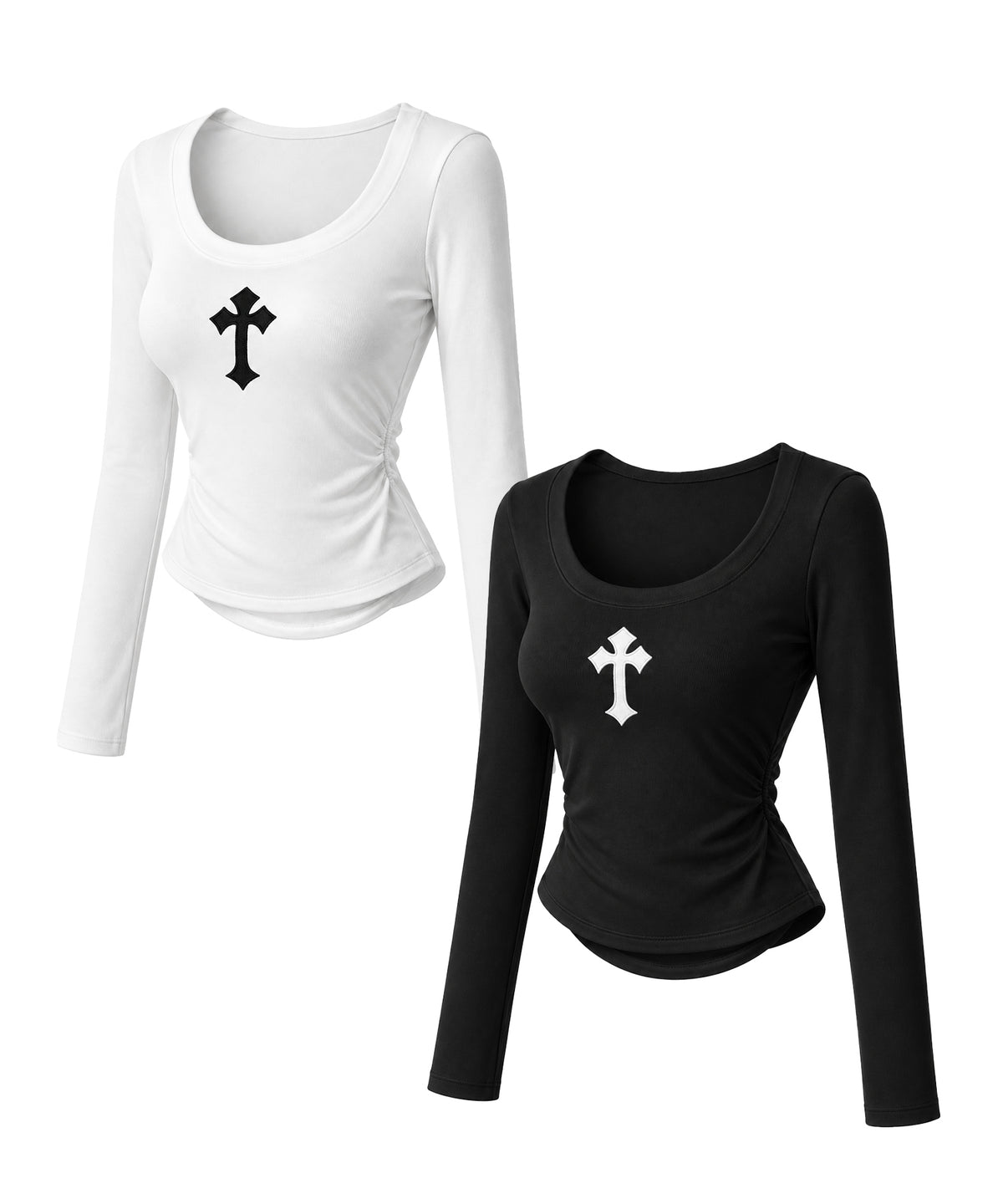 クロスモチーフスリムフィットロンT ／ Cross motif slim fit long-sleeve T-Shirt