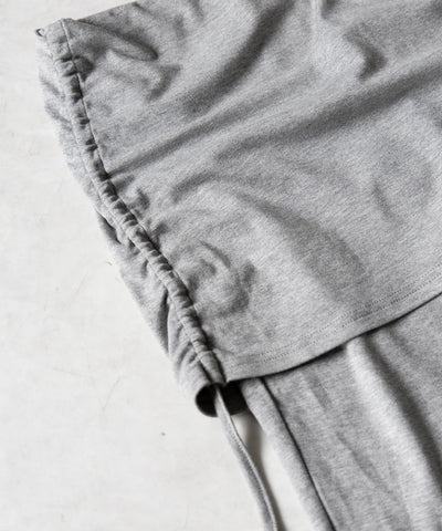 【 ワンホンセットアップ 】スクエアショートＴシャツ＋サイドシャーリングフレアパンツ ＳＥＴ ／ 【 SETUP 】square neck short T-shirts + side shirring flare pants
