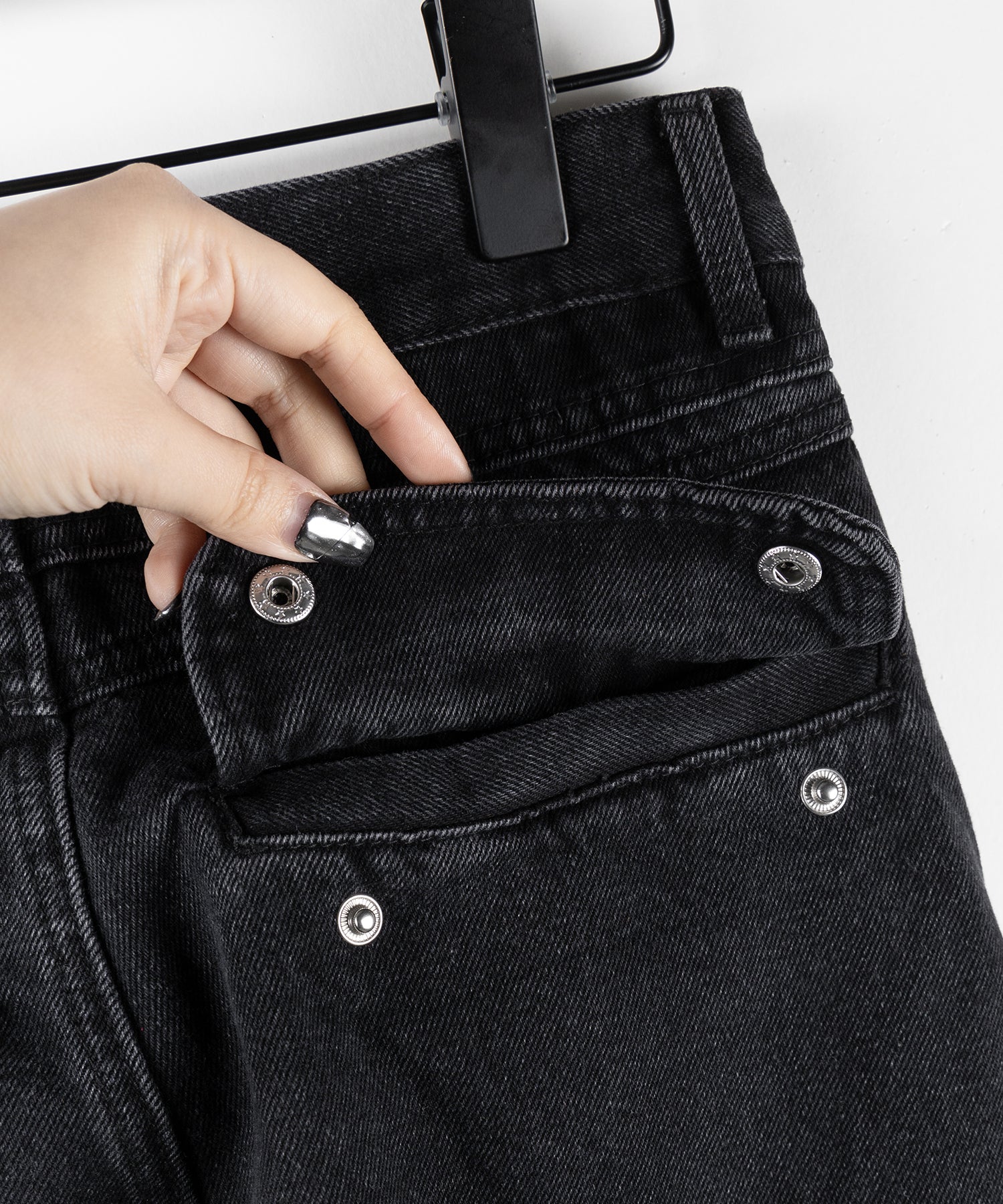 【 ４size 】カーゴプリーツブラックヴィンテージワイドデニム ／cargo pleated black vintage wide denim
