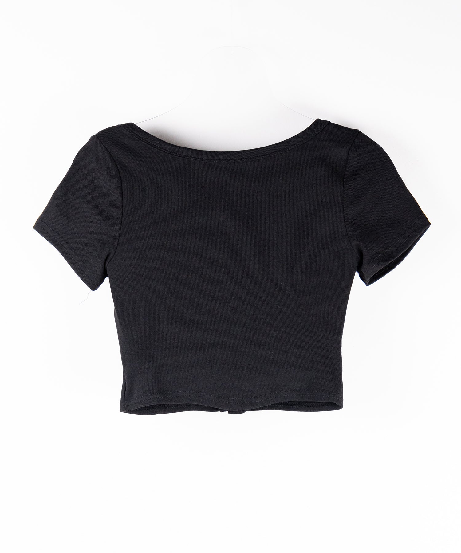【 ３color 】フロントボタンスクエアネックギャザースリムＴシャツ ／ front button square neck gather slim T-shirt
