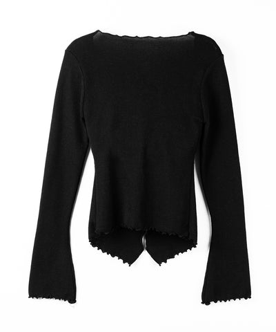 レイヤード風メロースリムニットカーディガン ／ layered mellow slim knit cardigan