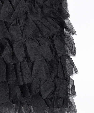 【 3color ／ A4収納可 】チュールフリルスクエアトートバッグ ／ tulle frill square tote bag