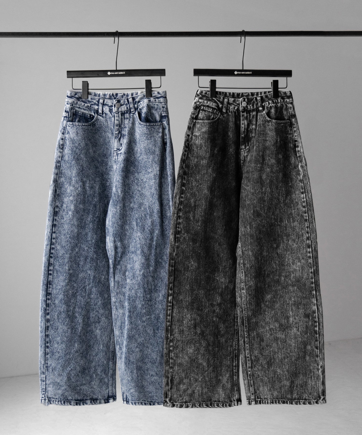 【 セットアップ着用可能 】ヴィンテージケミカルブリーチストレートワイドデニム ／ vintage chemical bleach straight wide denim