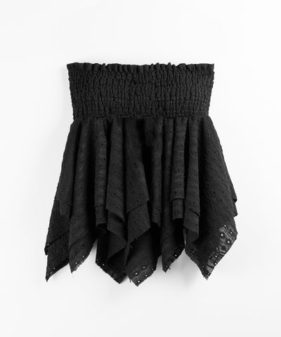【 トップスとしても使える２WAY 】シャーリングリボンフリルビスチェミニスカート ／ shirring ribbon frill bustier mini skirt