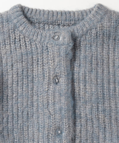ボリュームワイドスリーブショートシャギーニットカーディガン ／ volume wide sleeve short shaggy knit cardigan