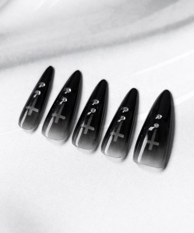【 限定先行販売 】gradation sheer cross point long nail tips
