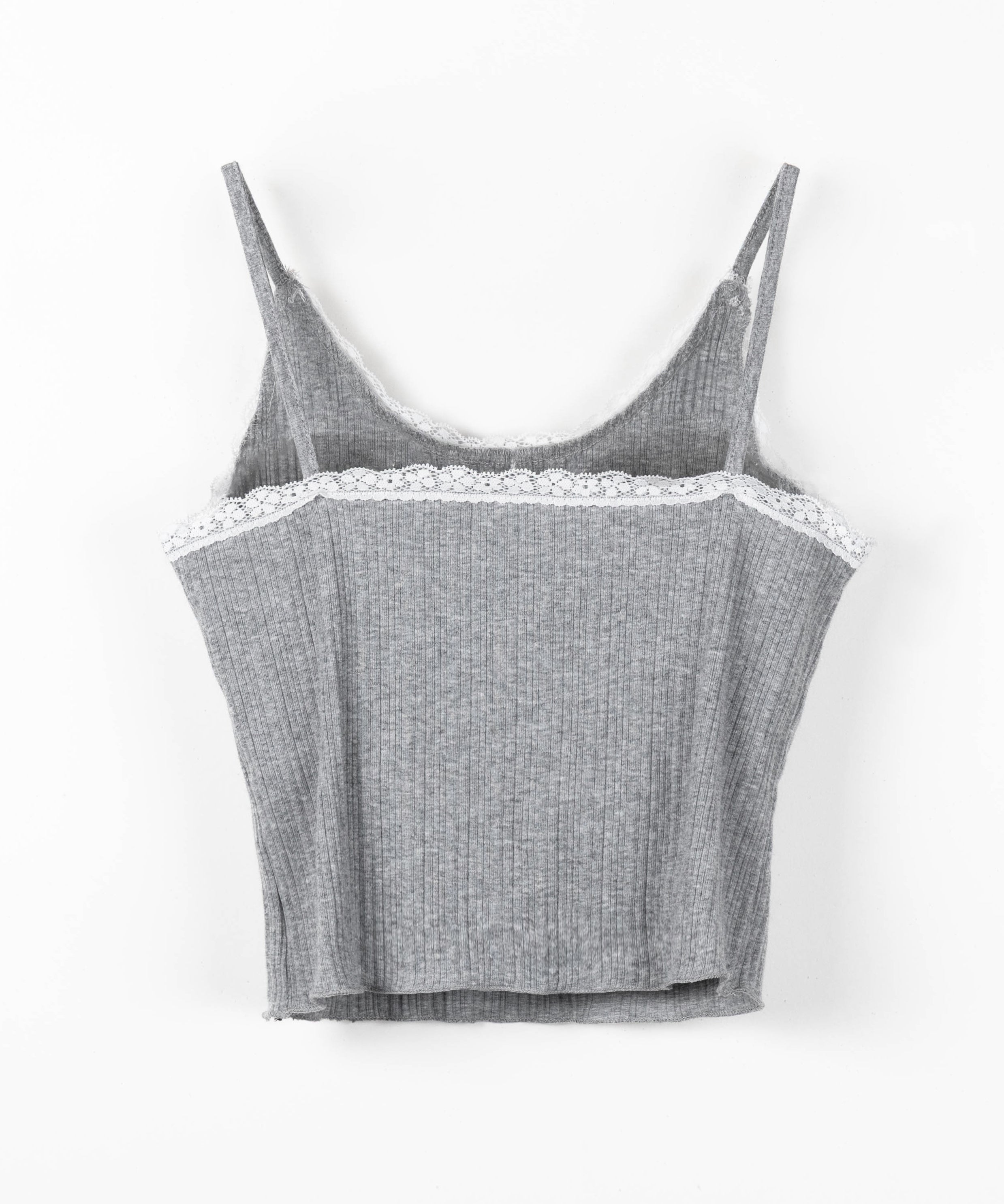 【 ２点セット 】フロントリボンレース切替リブキャミソール ＋ カーディガンセット ／front ribbon lace lib camisole + cardigan SET