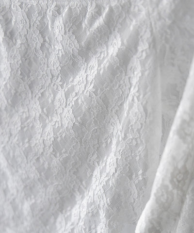 【 ２color 】オフショルショートレーストップス ／ off-shoulder short lace tops