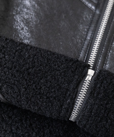 【 限定先行販売 】B-3ヴィンテージレザーボアムートンジャケット ／ B-3 vintage leather boa mouton jacket