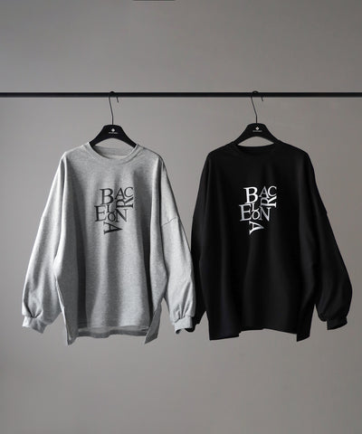 【 2 color 】BACロゴレタリングBIGスウェットロンＴ ／ BAC logo lettering big sweat long Tee