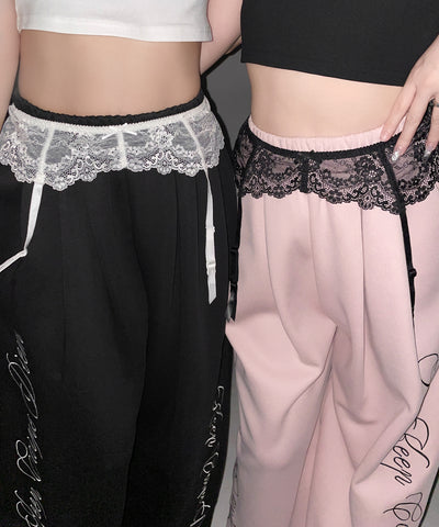 レースリボンストラップガーターベルト ／lace ribbon strap garter belt