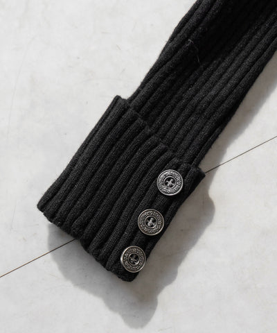 ナポレオンジップアップスリムリブニットカーディガン ／ Napoleon zipup slim rib knit cardigan