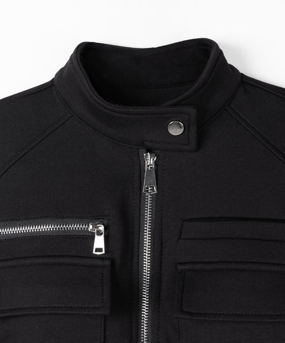 アウトポケットジップアップスリムカットジャケット ／ out pocket zip up slim cut jacket