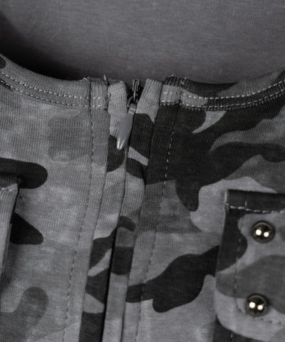 ヴィンテージカモフラアウトポケットジップ半袖Tシャツ ／ vintage camouflage out pocket zip short sleeve T-shirt