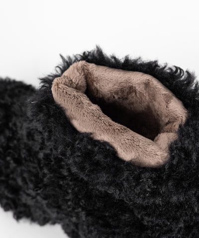 厚底テディボアショートブーツ ／ platform teddy boa short boots