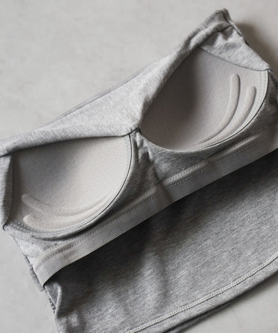 【 カップ付き 】ショートスクエアチューブトップ／ short square tube top