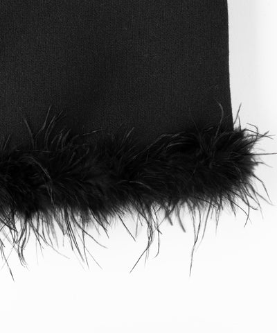 【 インナーパンツ裏地付 】ファードッキングウールライクレディミニスカート ／ fur docking woollike lady mini skirt