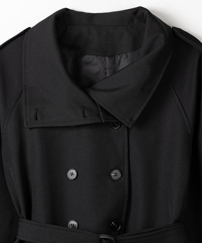 ２WAYスタンドカラーミドルトレンチコート ／ 2WAY stand collar middle trench coat
