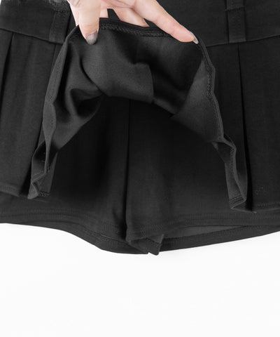 【 インパン裏地付 】プリーツスウェットマイクロミニスカパン ／ plests sweat micro mni skirt pants