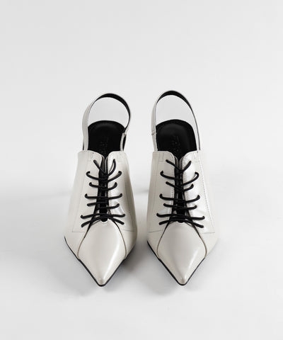 【 ３color 】ポインテッドトゥレースアップスニーカーミュール ／ pointed toe lace up sneaker mules