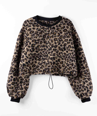 【 ２WAY 】レオパードショートボアプルオーバー ／ 2WAY reopard short boa pullover