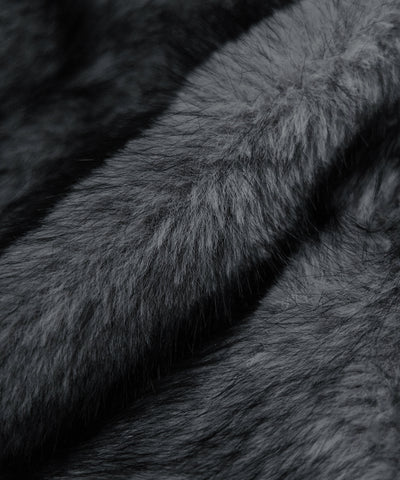 スタンドカラーミックスファーショートコート ／ stand-collar mix fur short coat
