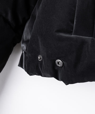 【 限定先行販売 】grunge logo embroidery short puff down jacket